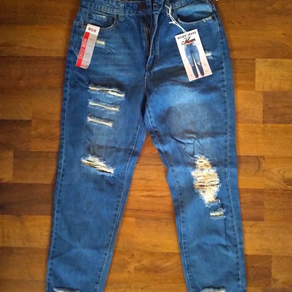Mom jeans high rise ankle length